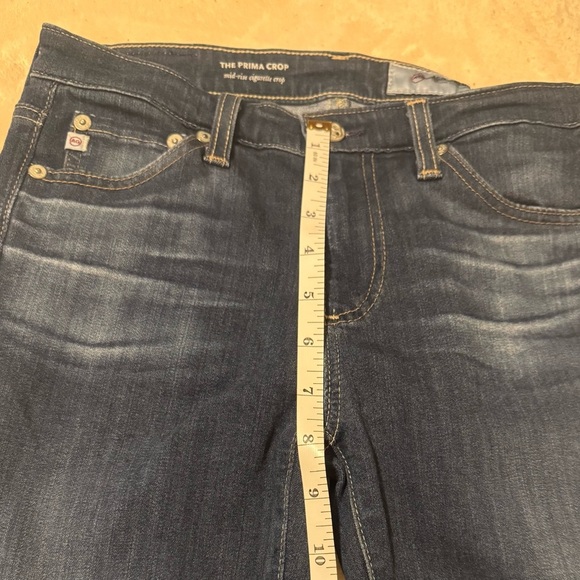 AG-ED Denim Prima Cigarette Crop Jeans Mid-rise Size 25 Dark Faded Wash Stretch - Picture 4 of 9